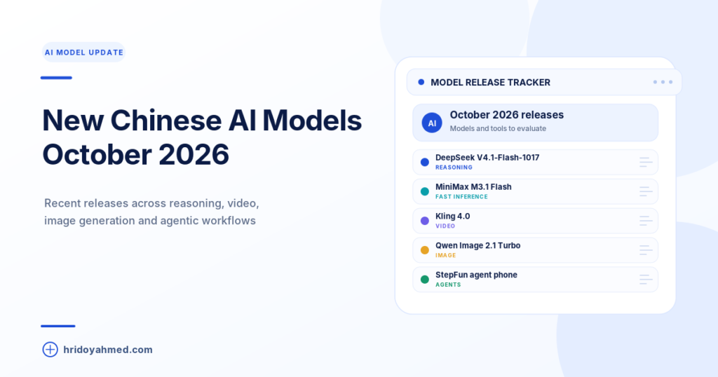 October 2026 Chinese AI model release tracker listing DeepSeek, MiniMax, Kling, Qwen Image and StepFun